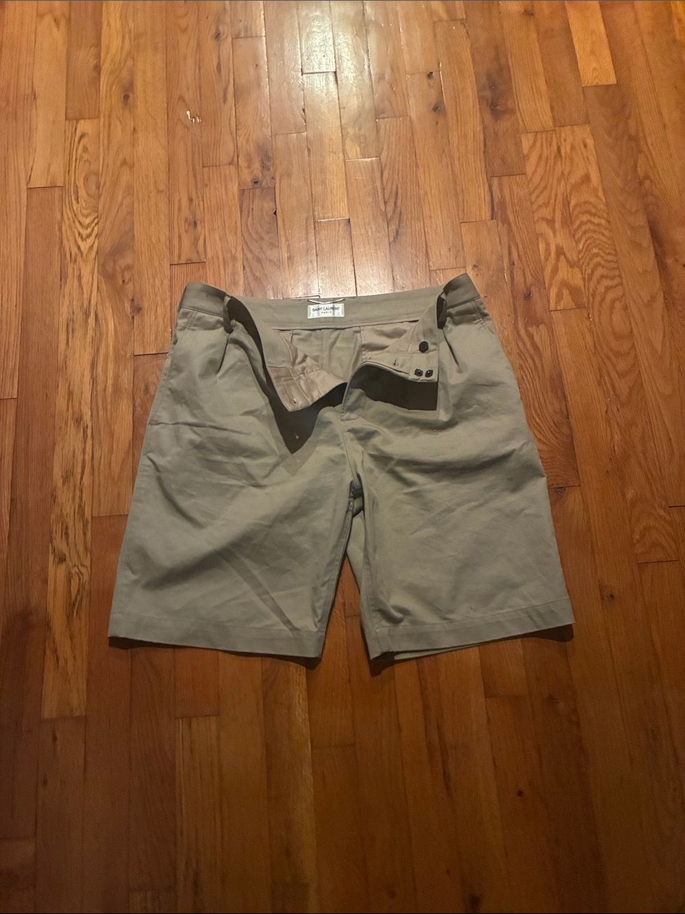Saint Laurent Paris (SLP) Men's Pleated Chino Shorts SS2020 Collection Luxury